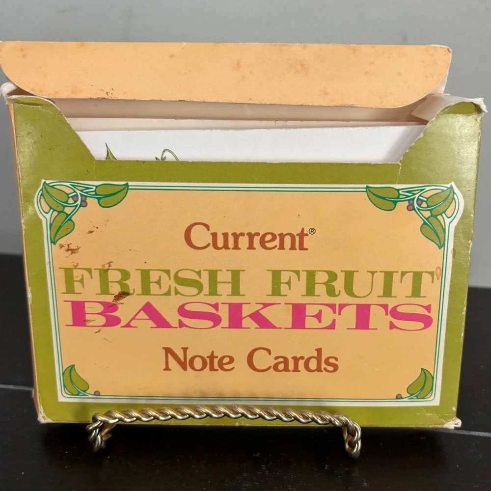 Vintage 1980 Current Inc Fresh Fruit Baskets Note Cards | 8 Count | J Moore Art